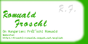 romuald froschl business card